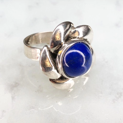 ANILLO ESTILO BELGIORNO PLATA Y LAPISLAZULI 9894