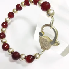 PULSERA GRANATES Y PLATA 6550 - comprar online