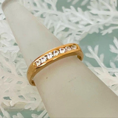 ANILLO 1/2 SIN FIN ORO Y CUBICS SK901 - comprar online