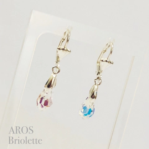 AROS PLATA COLGANTE CRISTAL GOTA BRIOLETTE SWAROVSKI ELEMENTS