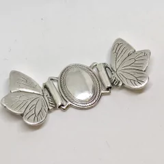 HEBILLA MUJER MARIPOSA EN PLATA T3115