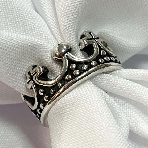 ANILLO CORONA PLATA INFLADA. SK763