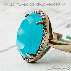 ANILLO PLATA OPALO OVAL CABUJON 9928 en internet