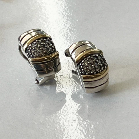 PAR DE AROS PLATA ORO CON CUBICS COLOMBIA SK152