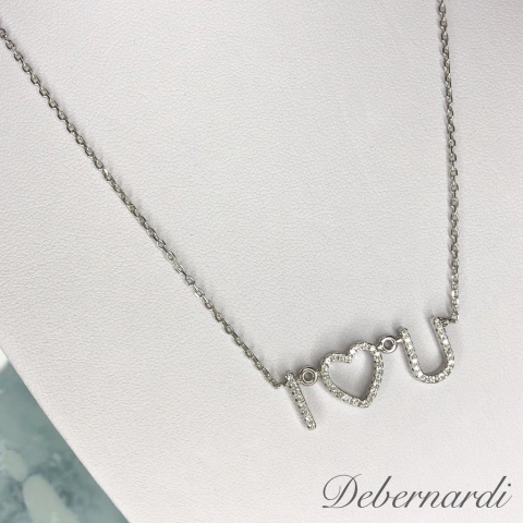 COLLAR PLATA Y CUBICS I LOVE YOU 5934