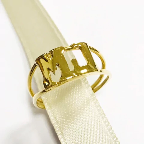 ANILLO DOBLE HILO CON INICIALES EN ORO 18k SK918