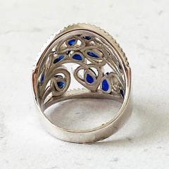 IMPORTANTE ANILLO CUBICS Y ZAFIROS 4240 - tienda online