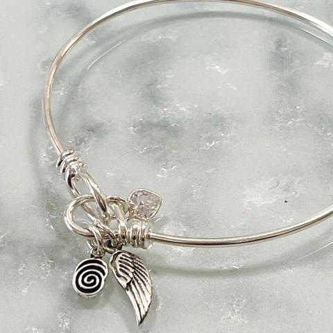 PULSERA ESCLAVA PLATA CON DIJES ITALIANA K1290