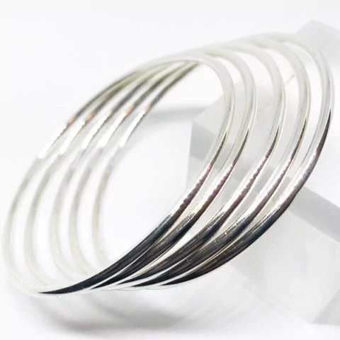 ESCLAVAS PLATA HECHAS A MANO HILO REDONDO 5025