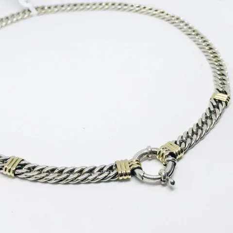 GARGANTILLA PLATA Y ORO CON CIERRE MARINERO PANTHERG 5051