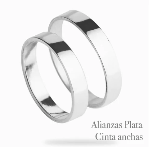 ALINZAS PLATA 925 TIPO CINTAS ANCHAS