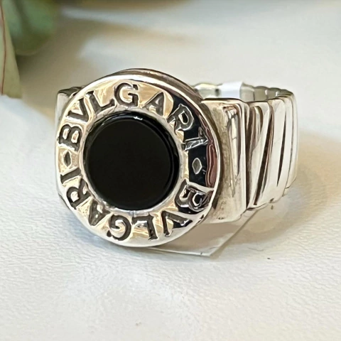 ANILLO PLATA Y ONIX ESTILO BVG 10228 - comprar online