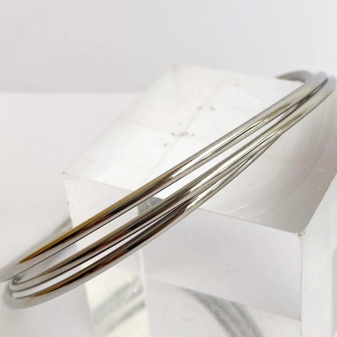 PULSERA ESCLAVA TRIPLE HILO REDONDO ENTRELAZADAS ACERO 173