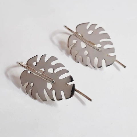 AROS HOJAS EN PLATA hechos a mano
