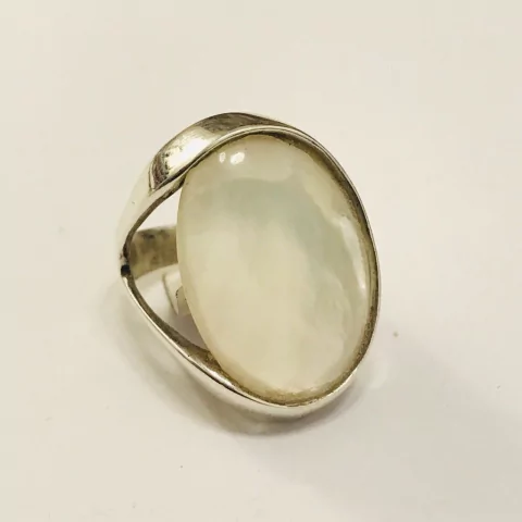 ANILLO PLATA Y NACAR OVAL J326 en internet