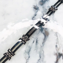 PULSERA IDENTIDAD CON GUARDA GRIEGA ACERO J3366