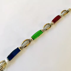 PULSERA COLOMBIANA CON PIEDRAS NATURALES J966 - comprar online
