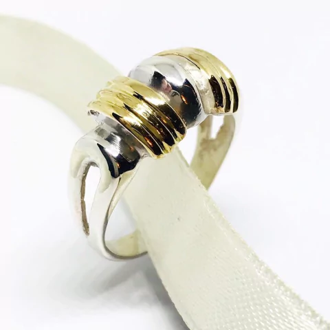 ANILLO NUDOS PLATA Y ORO 18 KTS 9468