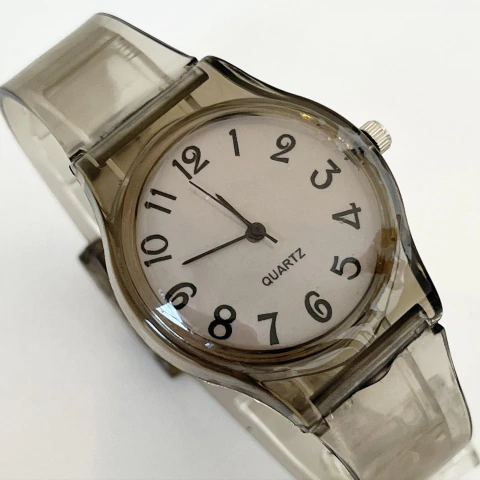 RELOJ CAUCHO TANSPARENTE GRIS HUMO CHICO K15H