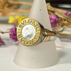ANILLO BVG PLATA Y ORO CON NACAR BG42