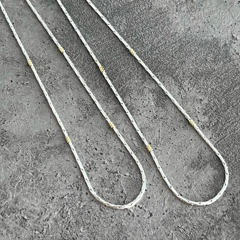 CADENA PLATA CON DETALLES ORO K1753