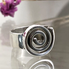 ANILLO PLATA ESPIRAL MACIZO PLATA 925 SK580 - comprar online