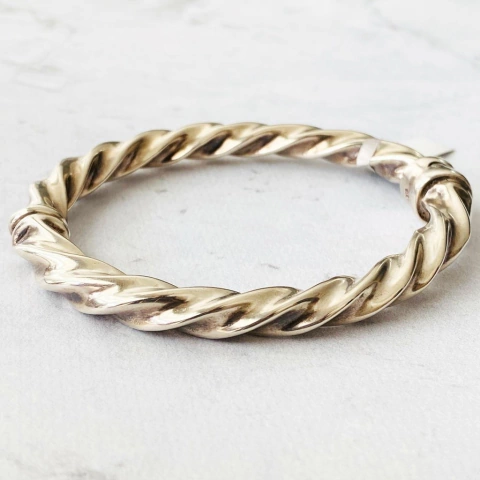 PULSERA PLATA TORZADA CON BISAGRA 2107