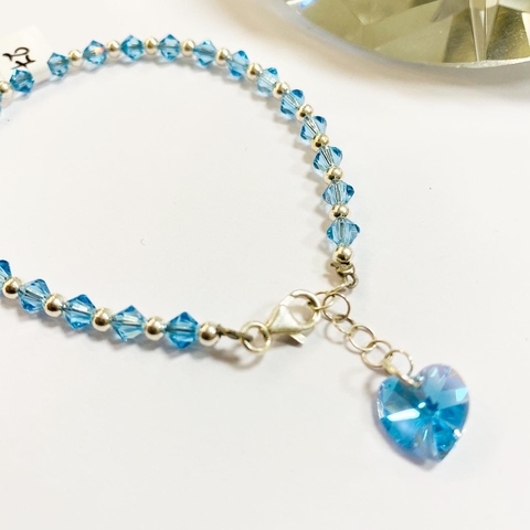 PULSERAS SWAROVSKI ELEMENTS cristales aqua 7425