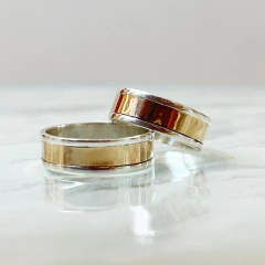 ALIANZAS ANCHAS EN PLATA Y ORO 18 K HECHAS A MANO en internet