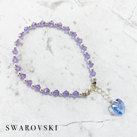 Pulsera cristales Swarovski color lila SK414