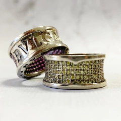 ANILLO ESTILO BVG CON TOPACIOS EN PLATA 10281 - comprar online