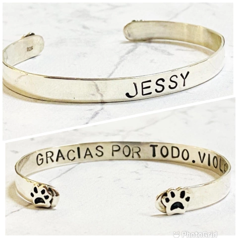 PULSERA HUELLAS DOBLE GRABADO