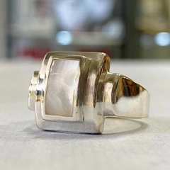 ANILLO PLATA ESTILO ART DECO CON NACAR CH100