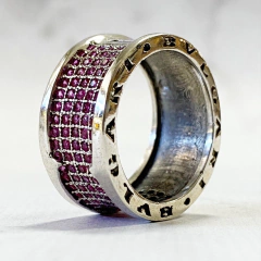 ANILLO ESTILO BVG CON ROSA DE FRANCIA EN PLATA SK860