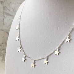 COLLAR GARGANTILLA PLATA ESTRELLAS