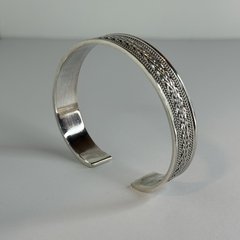 PULSERA DE PLATA GRUESA HECHA A MANO, unisex 6017 en internet