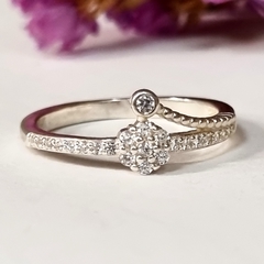 ANILLO PLATA Y CUBICS DOBLE FIINITO K2027