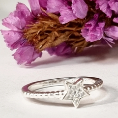 ANILLO PLATA Y CUBIC ESTRELLAS K2023