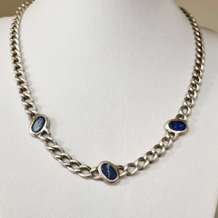 COLLAR GARGANTILLA PLATA Y LAPISLAZULI SK790 - comprar online