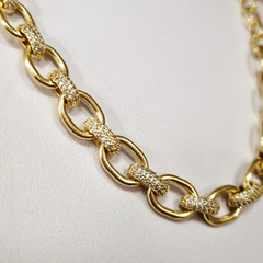 GARGANTILLA COLLAR PLATA DORADA Y CUBICS ITALIA K1404 en internet