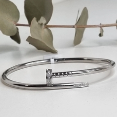 PULSERA CLAVO ACERO ITALIANA CON CUBICS K2504