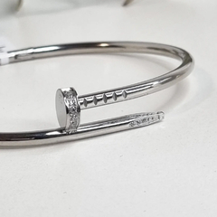 PULSERA CLAVO ACERO ITALIANA CON CUBICS K2504 - comprar online