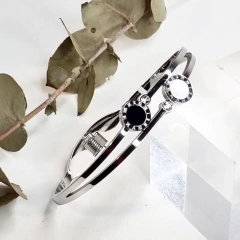 PULSERA RIGIDA ACERO DOBLE ESTILO BVG K2502 - comprar online