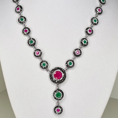 COLLAR TURQUIA PIEDRAS NATURALES PLATA J481 - comprar online