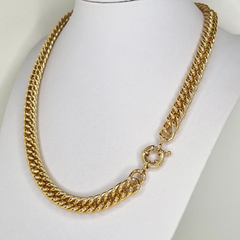 GARGANTILLA ITALIANA GROUMET ACERO GOLD ENCHAPADO ORO 18K 9899