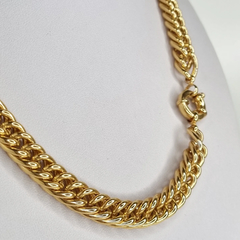 GARGANTILLA ITALIANA GROUMET ACERO GOLD ENCHAPADO ORO 18K 9899 en internet