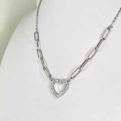 CADENA Y DIJE ARMADO COLLAR CUORE ACERO OUTLET K2340