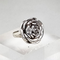 ANILLO FLOR PLATA INFLADA ROSA K2702