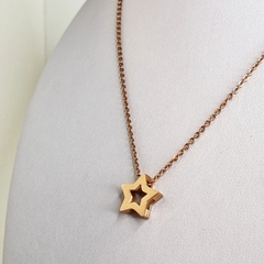 CADENA Y COLGANTE ESTRELLA ENCHAPADO ROSE COD K2712