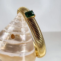 PULSERA SEMIRIGIDA ELASTICA ENCHAPADA EN ORO 18 COD K2903 en internet